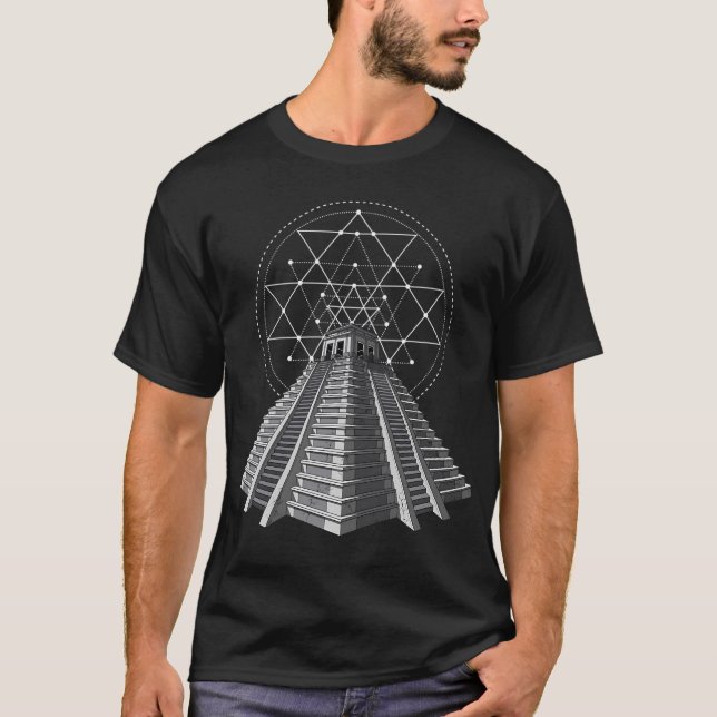Forntida aztekisk pyramid t shirt (Framsida)