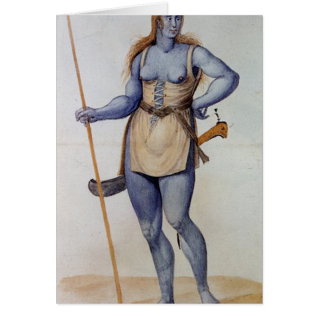 Forntida brittisk kvinna hälsningskort (Framsidan)