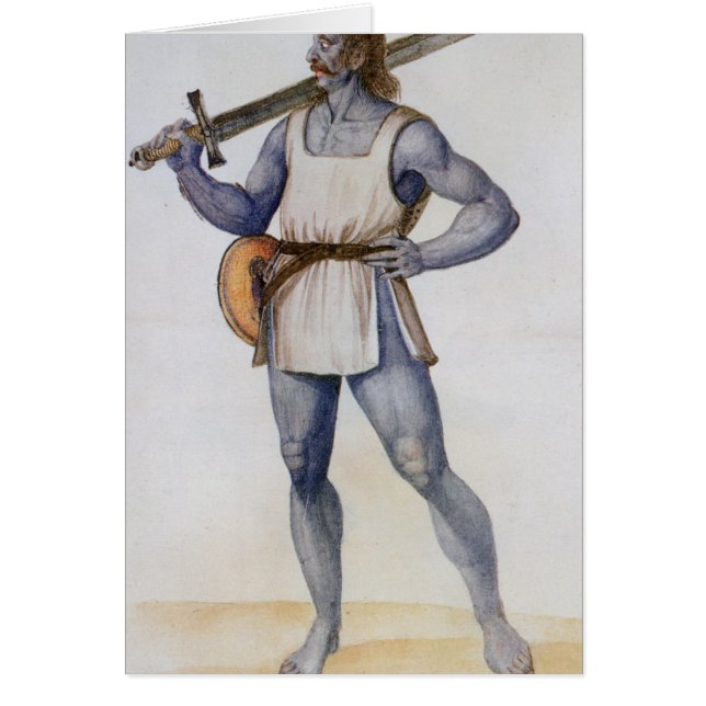 Forntida brittisk man hälsningskort (Framsidan)