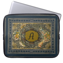 Forntida broderad bokomslagMonogram Laptop Sleeve