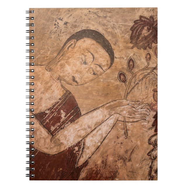 Forntida buddhistisk målning anteckningsbok med spiral (Framsidan)