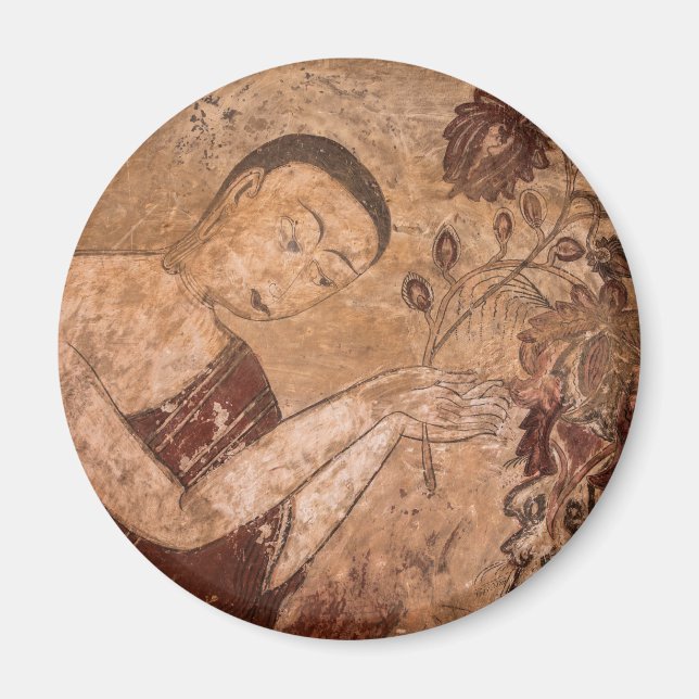 Forntida buddhistisk målning magnet (Framsidan)