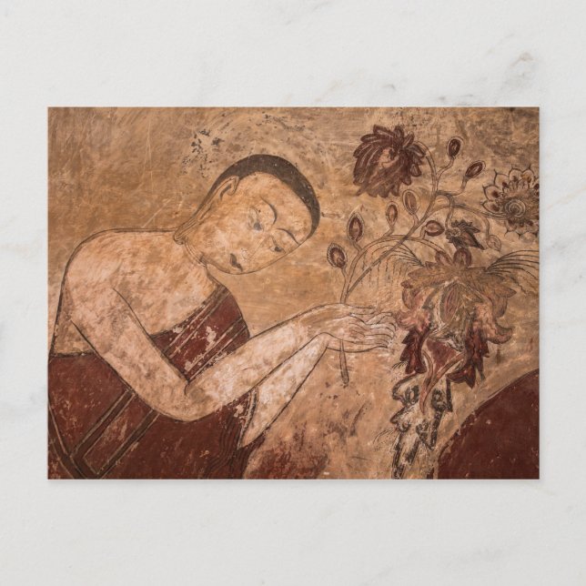 Forntida buddhistisk målning vykort (Framsida)