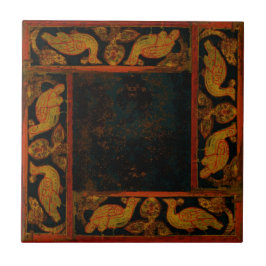 Forntida designoriginal två av fyra kakelplatta