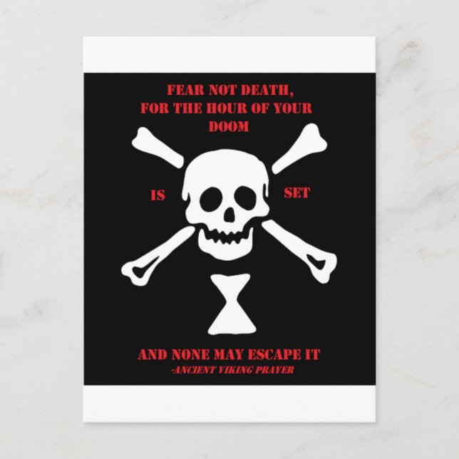 Forntida död för Viking bön… skräck inte Vykort (Framsida)