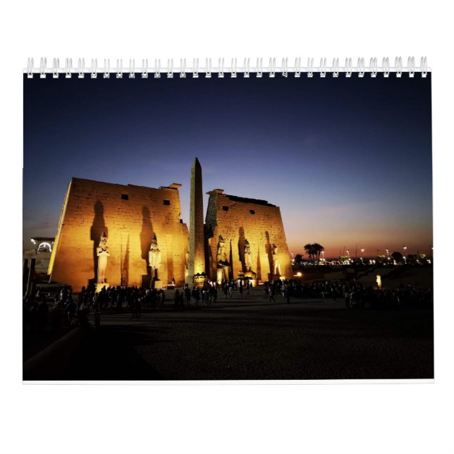Forntida Egypt Luxor Tempels Pyramider, Sfinxen  Kalender (Baksida)