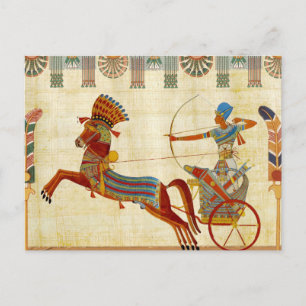 Forntida Egypten Farao Ramesses II Färgrik Tecknin Helg Vykort