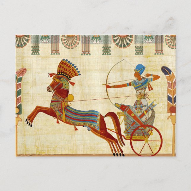 Forntida Egypten Farao Ramesses II Färgrik Tecknin Helg Vykort (Framsida)