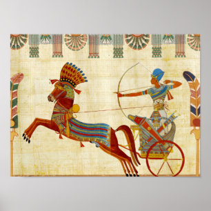 Forntida Egypten Farao Ramesses II Färgrik Tecknin Poster
