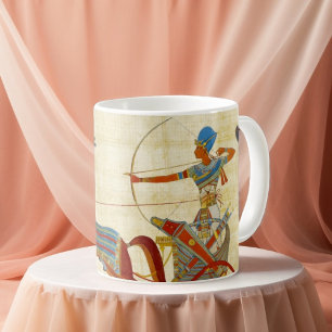 Forntida Egypten Farao Ramses II Hästar papyrus Kaffemugg