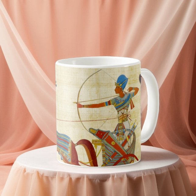 Forntida Egypten Farao Ramses II Hästar papyrus Kaffemugg (Skapare uppladdad)