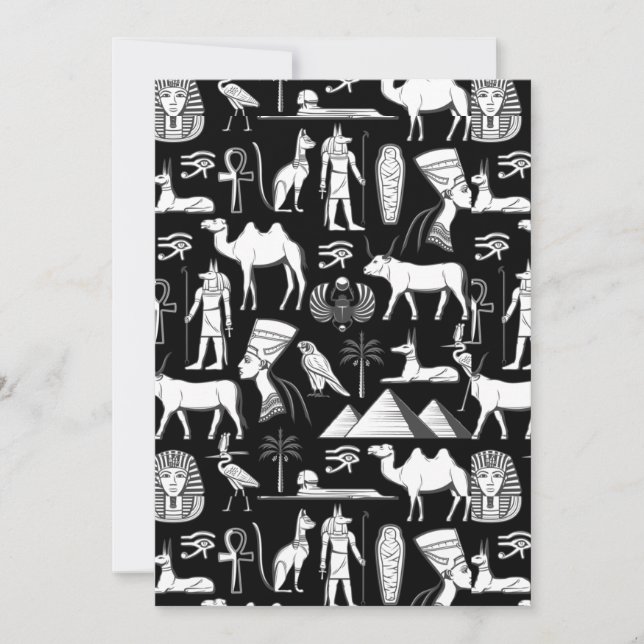 Forntida Egypten Hieroglyf Symbolmönster      Julkort (Framsida)