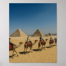 Forntida Egypten pyramider öken Kamelritt Poster