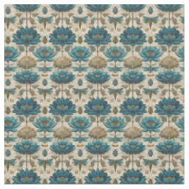 Forntida Egypten Toile de Jouy Grönt Blommönster Tyg