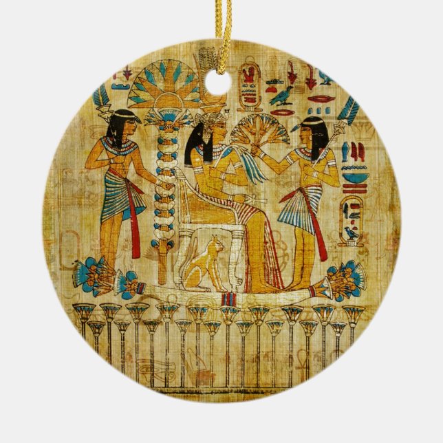 Forntida egyptenTapestryrulla Heirogliphics Julgransprydnad Keramik (Framsidan)