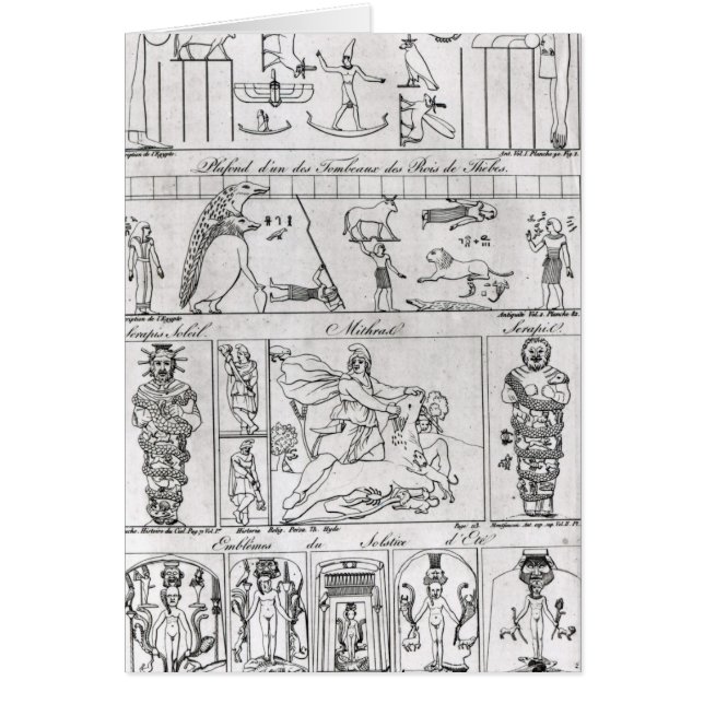 Forntida egyptier och perser hälsningskort (Framsidan)