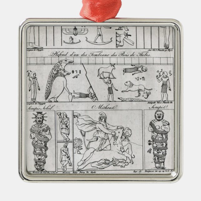 Forntida egyptier och perser julgransprydnad metall (Framsidan)