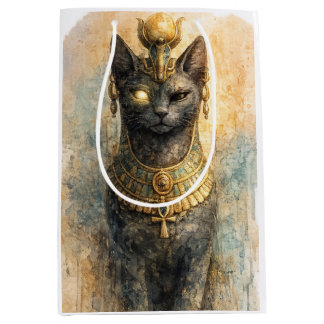 Forntida egyptisk Bastet Kattgudinna Akvarellkonst