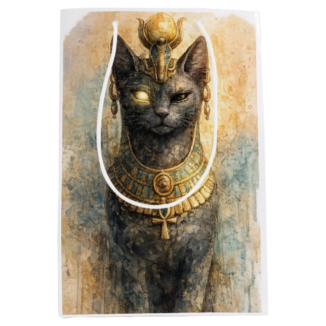 Forntida egyptisk Bastet Kattgudinna Akvarellkonst (Framsidan)