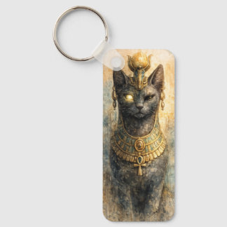 Forntida egyptisk Bastet Kattgudinna Akvarellkonst Nyckelring