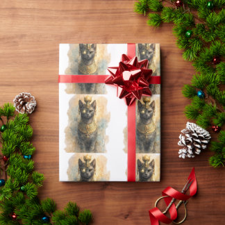Forntida egyptisk Bastet Kattgudinna Akvarellkonst Presentpapper