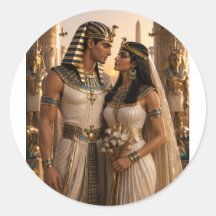 Forntida egyptisk bröllop kunglig par handfläkt