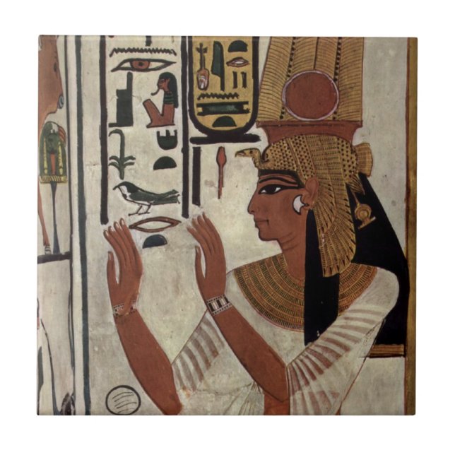 Forntida egyptisk drottning [Nefertari] Kakelplatta (Framsidan)