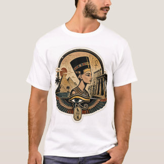 Forntida egyptisk drottning Nefertiti Vintage T-Sh T Shirt