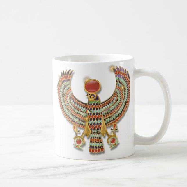 Forntida egyptisk falkbröstfena kaffemugg (Höger)