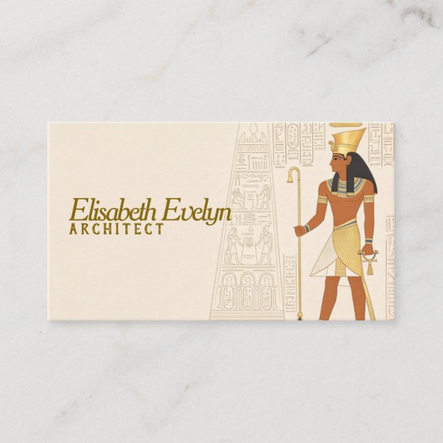 Forntida egyptisk farao minimalistisk konst visitkort (Framsida)