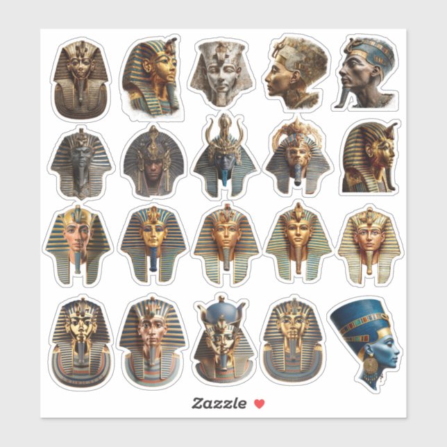 Forntida egyptisk faraofransida dekaler | Guld 3D  (Ark)