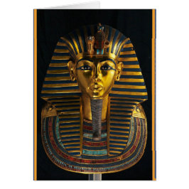 Forntida egyptisk faraomask, King Tut gyllene kons Hälsningskort