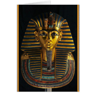 Forntida egyptisk faraomask, King Tut gyllene kons Hälsningskort