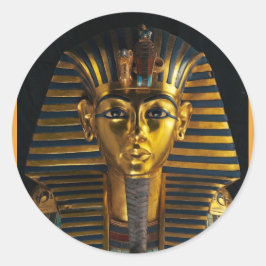 Forntida egyptisk faraomask, King Tut gyllene kons Runt Klistermärke