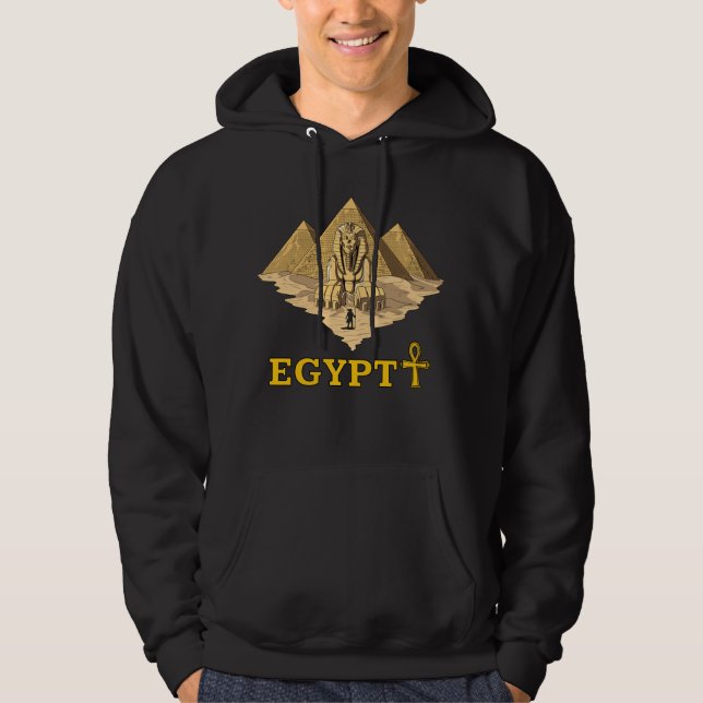 Forntida egyptisk geometri för pyramidSphinxhelig Hoodie (Framsida)