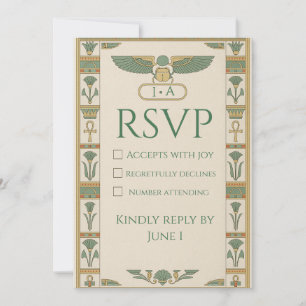 Forntida egyptisk helig RSVP-kort Inbjudningar