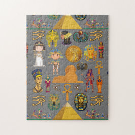 Forntida egyptisk hieroglyf -mönster farao pussel