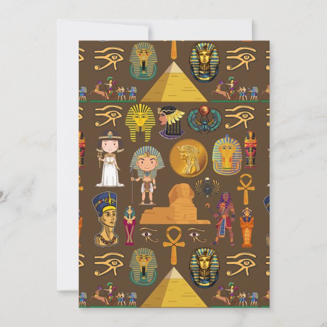 Forntida egyptisk hieroglyf - Mönstersymbol  Julkort (Framsida)
