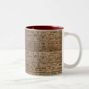 Forntida egyptisk Hieroglyphsformgivaregåva Två-Tonad Mugg