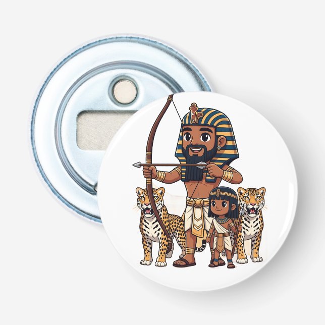 Forntida egyptisk jakt med leoparder flasköppnare (Framsidan)
