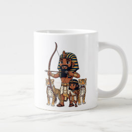 Forntida egyptisk jakt med leoparder jumbo mugg