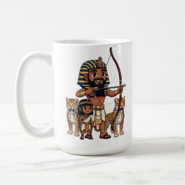 Forntida egyptisk jakt med leoparder kaffemugg