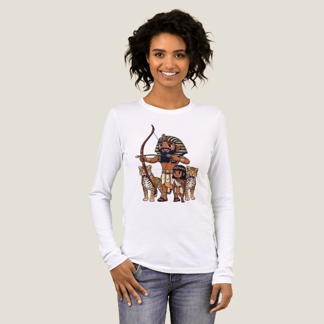 Forntida egyptisk jakt med leoparder t shirt (Hel framsida)