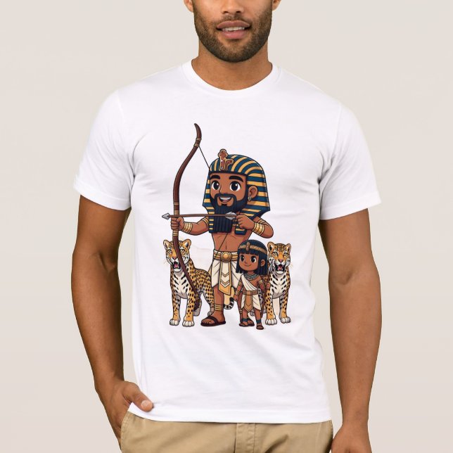 Forntida egyptisk jakt med leoparder t shirt (Framsida)