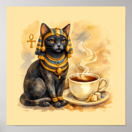 Forntida egyptisk katt Bastet mytologi affisch