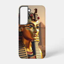 Forntida egyptisk kung Tut guldmask med pyramider