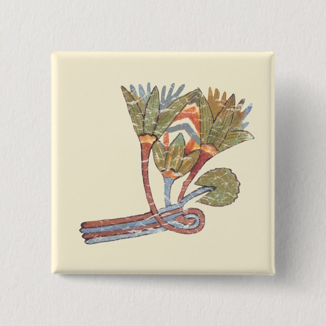 Forntida egyptisk lotusblommablomma knapp (Framsida)