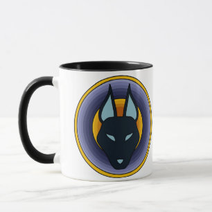 Forntida egyptisk mugg för gudAnubis logotyp