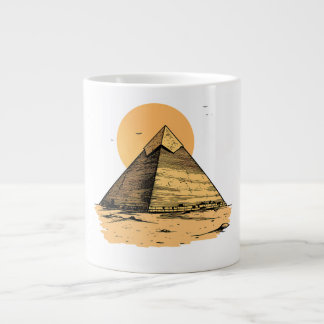 Forntida egyptisk pyramid dekal jumbo mugg