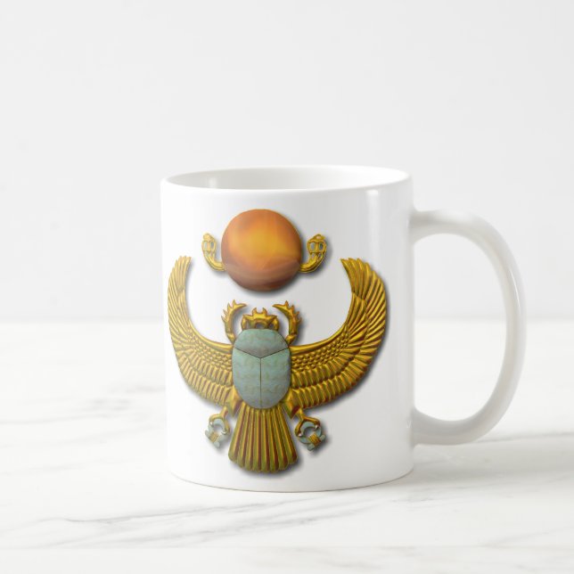 Forntida egyptisk sakral Scarab - guld Kaffemugg (Höger)
